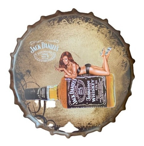 Cuadro Metálico En Forma De Tapa Diseño Jack Daniel's / Runn