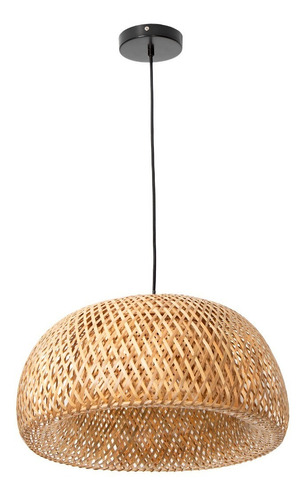 Lámpara Colgante Artesanía Natural Beige Bamboo 60w 1 Luz
