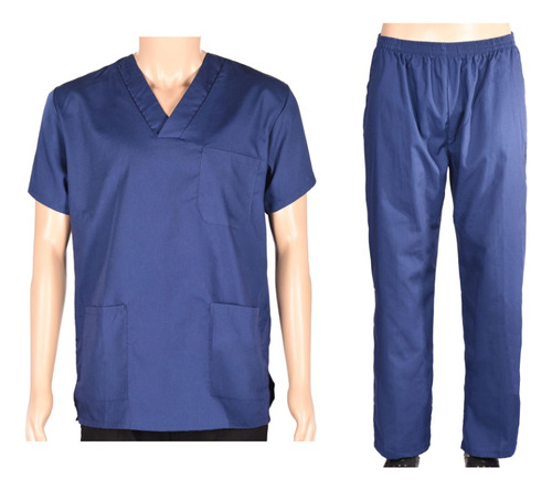 Imagen 1 de 10 de Conjunto Médico Enfermero Casaca Pantalón Azul Marino