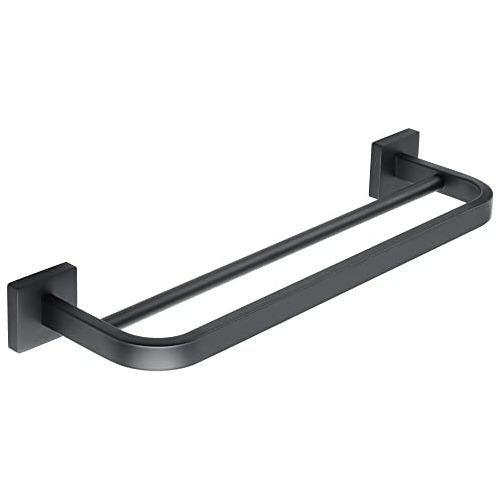 Toallero Doble Baño 16 Pulgadas Negro Mate Acero Inoxidable