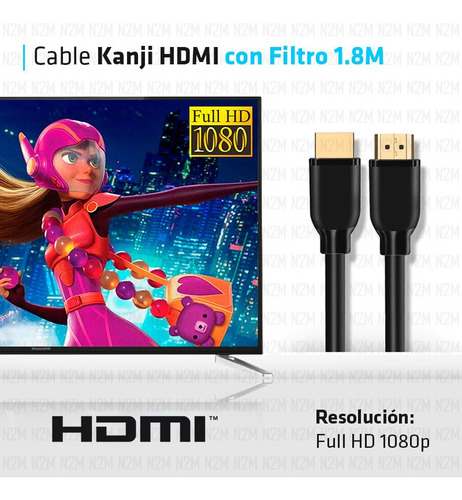 Imagen 3 de 10 de Cable Hdmi Premium 1.8 Metros Ps3 Ps4 Xbox Pc 1080p 4k Gamer