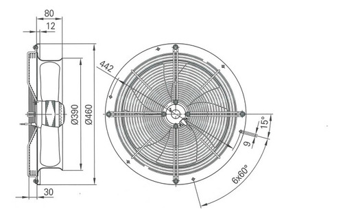 Ventilador Axial Ebm 220vca 35cm 3540m3/h W4e350-cp06-31 (Usado)