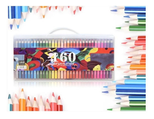 Imagem 2 de 7 de Lápis De Cor Artístico Profissional, Estojo Com 160 Cores