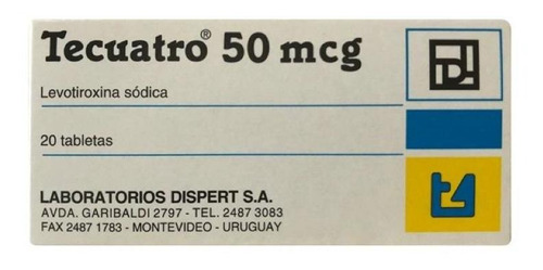 Tecuatro 50mcg X 20 Comprimidos - T4 Levotiroxina