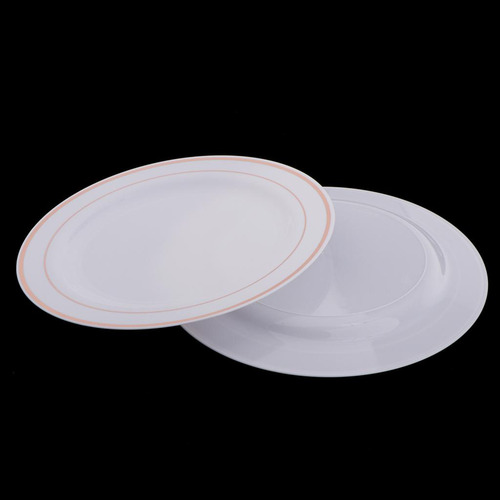 Plato De Plástico Desechable Oro Rosa