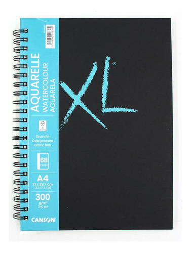 Cuaderno Canson Art Book Xl Aquarell 34 Hjs / 68 Paginas Color Tapa Negra