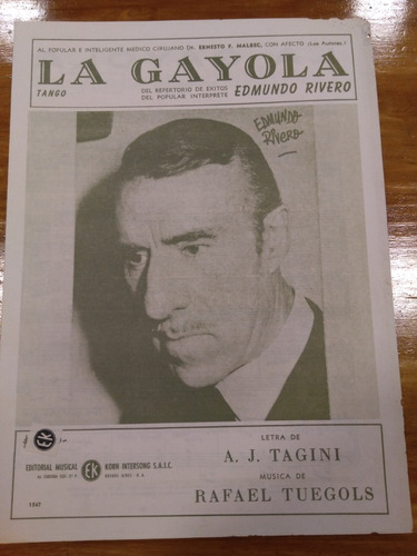 La Gayola Tagini Tuegols Tango Partitura