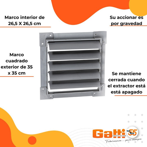 Imagen 6 de 9 de Persiana Plástica Movil Extractor De Aire 25 Cm Cocina Baño Gatti Ventilacion