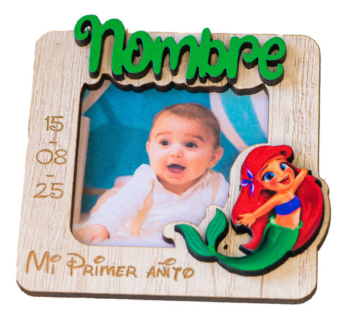 20 Souvenir Imán Con Foto Sirenita Ariel Personalizado