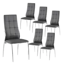 Comprar Silla De Comedor De Ecocuero Pata Cromada - New Paris X 6 Estructura de la silla Negro ecocuero