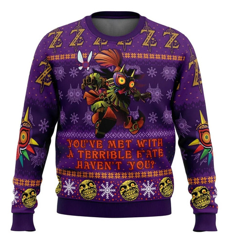 Polera The Legend Of Zelda Ugly Sueter Navidad Sublimado 