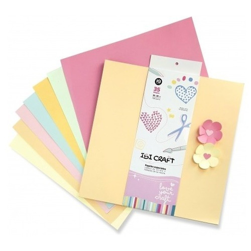 Papel Scrapbooking 35 Hojas Colores Surtidos 30x30cm 160 Gr