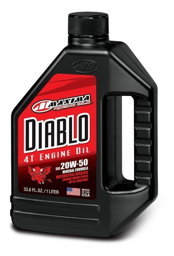 Aceite Maxima Diablo Mineral 20w50 Fz Pulsar Gixxer Dominar