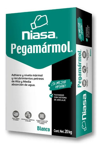 Niasa Pegamarmol Adhesivo Bco Especializado Para Marmol 2 Pz