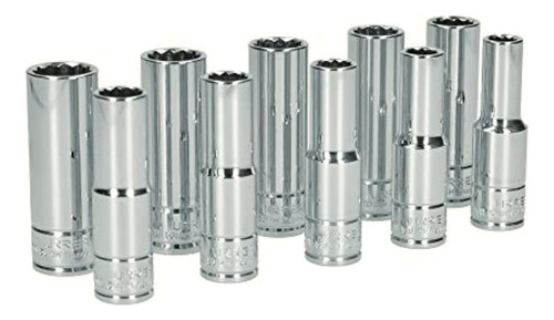 Urrea Juego De 10 Dados Largos Métricos 1/2 12 Puntas