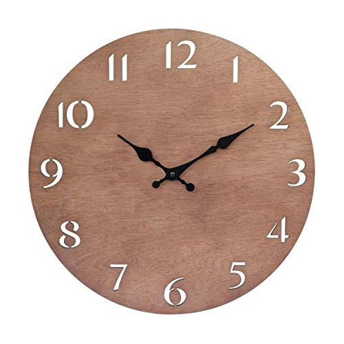 Stonebriar Reloj De Pared Colgante Redondo Moderno De Madera