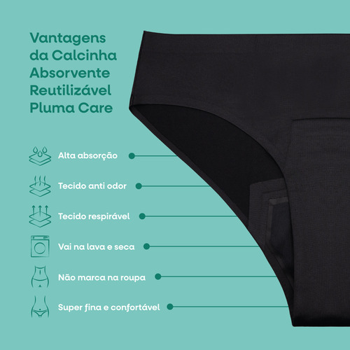 Calcinha Absorvente Menstrual Sem Costura Com Alta Absorção