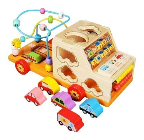 Camión Multifuncional Juego Didáctico Madera Bebe-niños