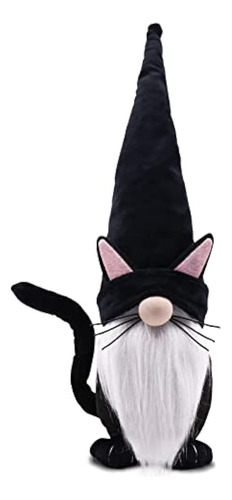 Gato Negro Gnomos Sueco Tomte Gato Gnomos Decoraciones Figur