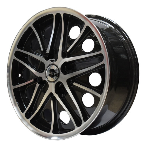 Par De Rines Cosmic 17 X 7 Ancho 4/130 Para Vocho Color Negro