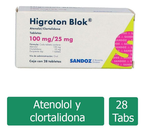 Higroton Blok 100/25mg Caja 28 Tabletas