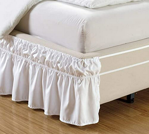 Faldón De Cama Blanco Elástico - Soft & Wrinkle Free.