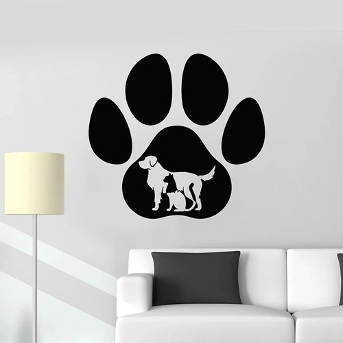 Vinil Decorativo Veterinaria Huella Perro Gato