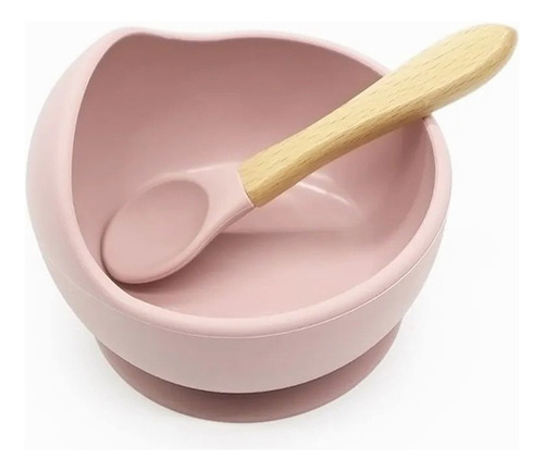 Juego De Tazón Y Cuchara De Silicona Bebés Con Ventosa Para