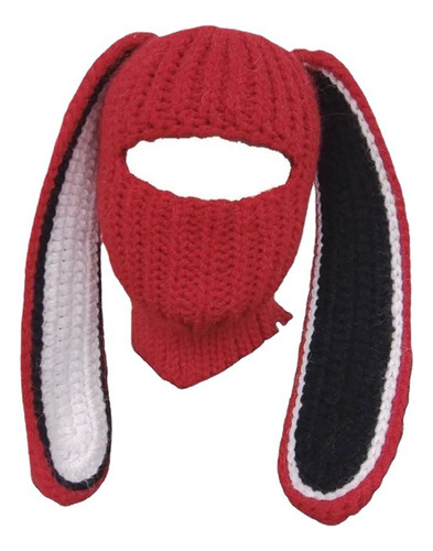 Gorro De Orejas De Conejo Tejido A Mano [u]