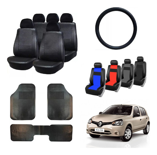 Fundas Cubre Asiento Renault Clio + Alfombra 3 P + C/volante