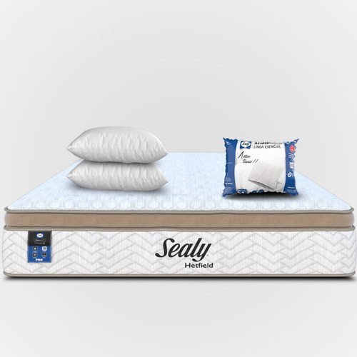 Colchón Sealy King Size Helfit Form | High Performance | Poliesferas | Tela Premium | Incluye 2 Almohadas Esencial Sealy Active