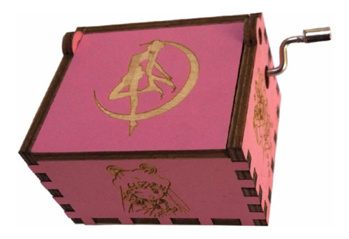 Caja Musical De Madera Sailor Moon Rosada