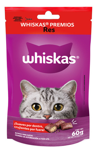 Pack X12 Premios Para Gato Whiskas Sabor Res 6g C/u