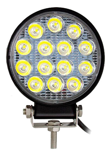 Faro Led Auxiliar Circular 14 Led Color Blanco 12/24v 42w 