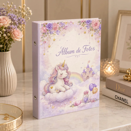 Álbum 15x21/100 Fotos,modelos Infantil Lindos Pra Suas Fotos Unicórnio Infantil