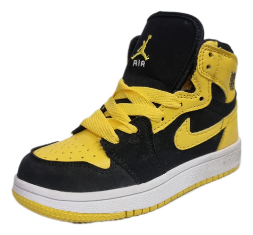 Zapato Nike Air Jordan Retro 1 Amarilla Infantil 