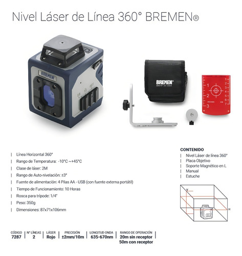 Nivel Laser Autonivelante 360° Bremen 7287