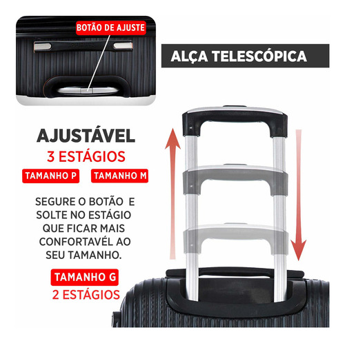 Mala Viagem Pequena Com Rodinhas 360° - Pequena Abs
