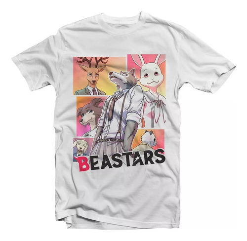 Camiseta Beastars Elenco Blanco, Playera Personajes Clave