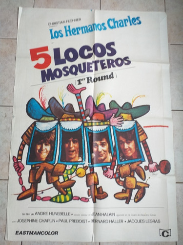 Poster Afiche Cine - 5 Locos Mosqueteros *