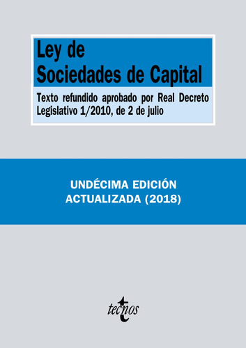 Ley De Sociedades De Capital, De Editorial Tecnos. Editorial Tecnos, Tapa Blanda En Español, 9999