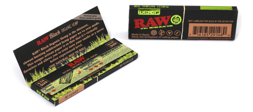 Papel De Liar Crudo Negro Orgánico De 1 1/4 (78 Mm) 1200 Pap