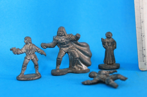 Lote 4 Figuras Miniaturas Star Wars De Plomo (Usado)