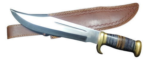 Cuchillo Bowie Cocodrilo Funda En Cuero 