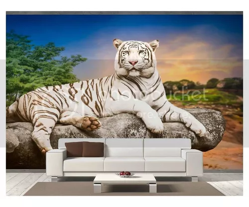 Papel De Parede Animais Tigre Paisagem 3D 6M² Anm120 em Promoção na  Americanas