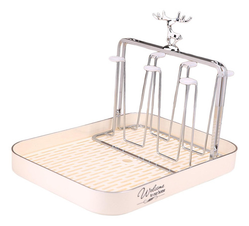 Estante Para Secador De Botellas De Tazas Estante Para Beige