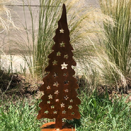 Imagen 5 de 7 de Pino Arbolito De Navidad De Apoyo En Chapa Oxidada