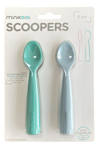 Minikoioi Scoopers Mineral Blue / Aqua Green Cucharas Bebe