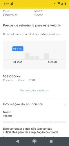 Chevrolet Corsa 2001 1.0 Wind 5p Gasolina