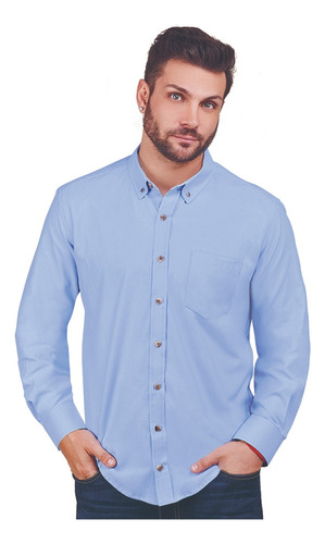 Camisa Hombre Formal Azul 019-19